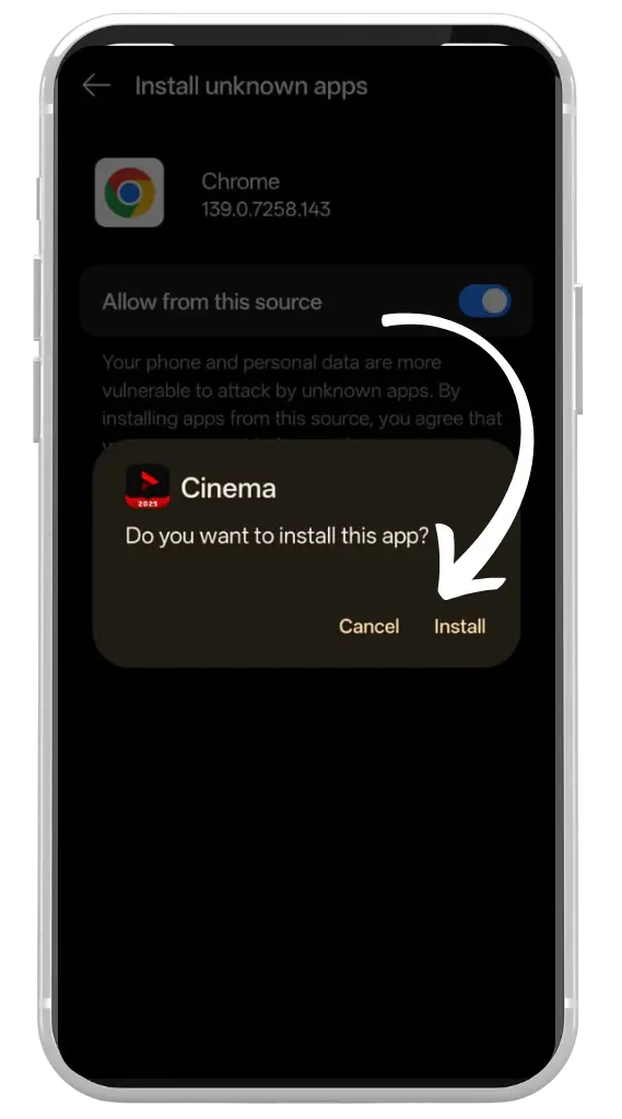 instalar APK de cinema